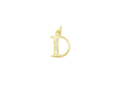 Gold Plated Alphabet Pendant with CZ Studded